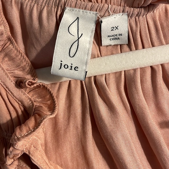 Joie Blouse Soft & Silkie Beige/Pink Size 2X Excellent Used Condition - Picture 6 of 7